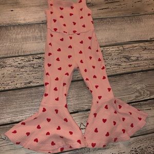 12-18 month heart bell bottom outfit